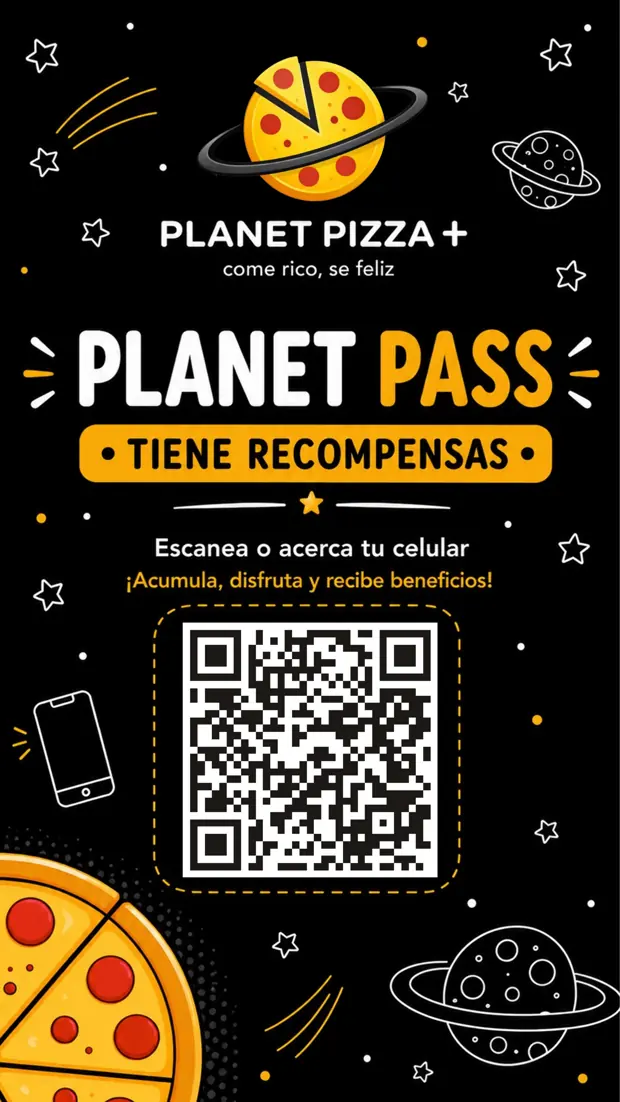 Tarjeta Planet Pass con código QR para acumular recompensas